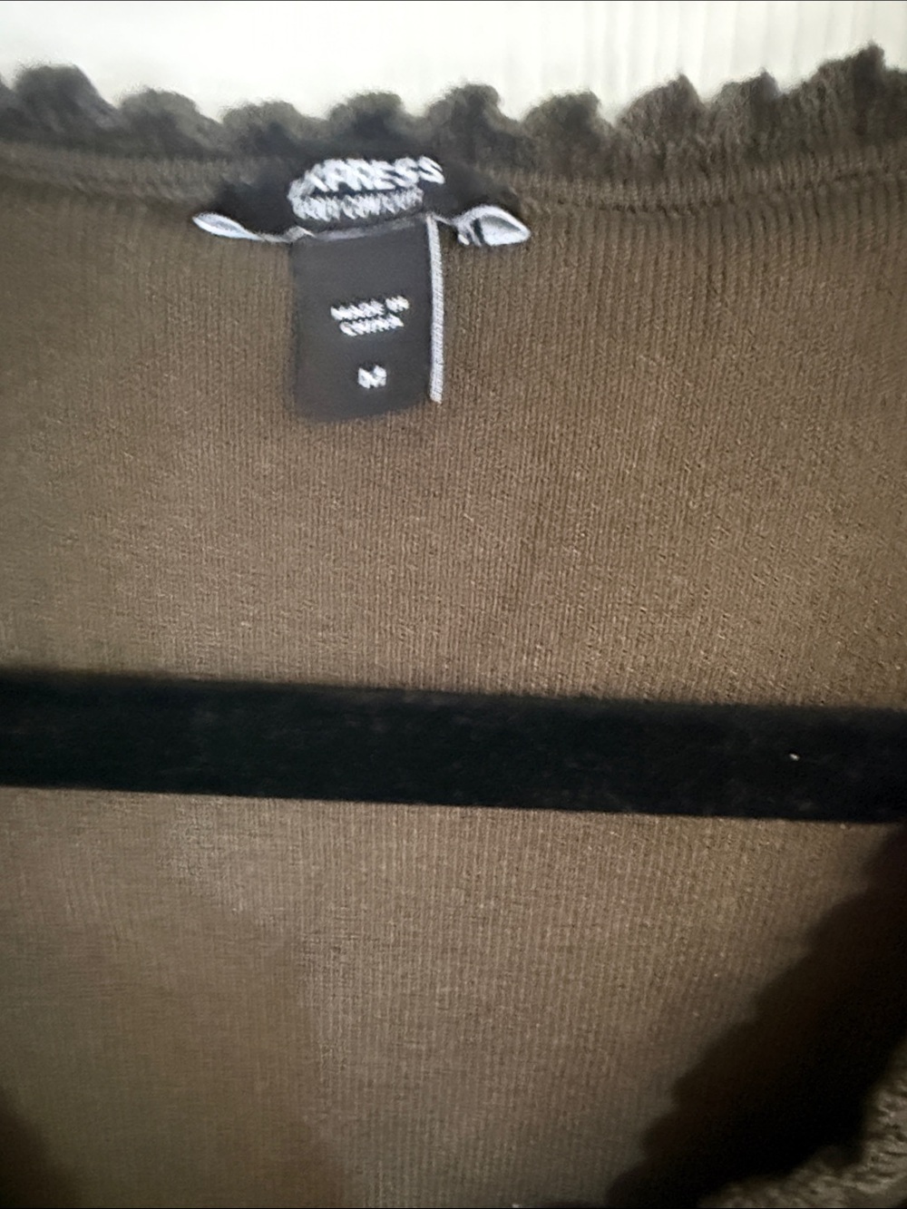 Express Olive Ruffle Scoop Tank - Picture 3 of 3